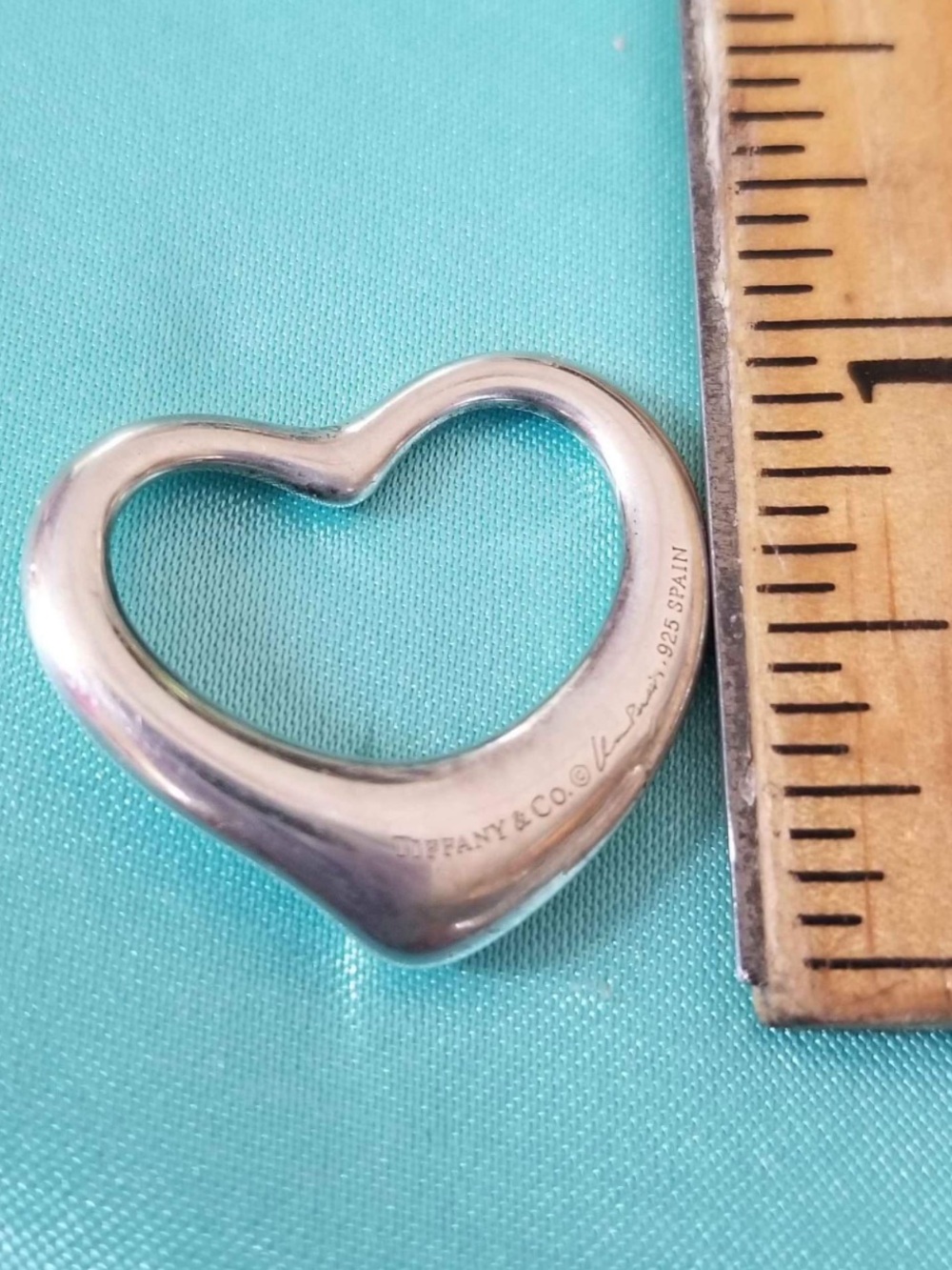 XL Authentic Tiffany Heart Necklace Pendant open heart Tiffany & Co. free chain - Picture 2 of 2